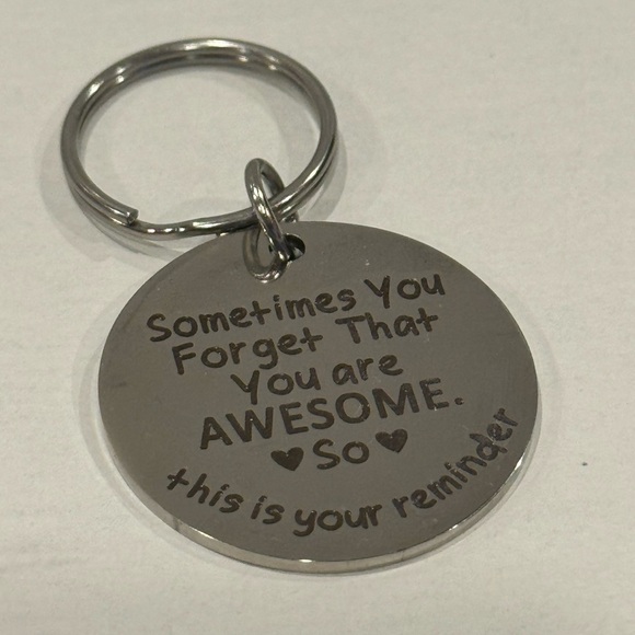 BAG CHARM Key Chain "Sometimes you forget that you are awesome" Keychain - Picture 2 of 2